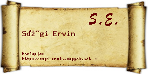 Sági Ervin névjegykártya