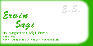 ervin sagi business card