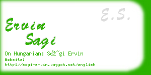 ervin sagi business card